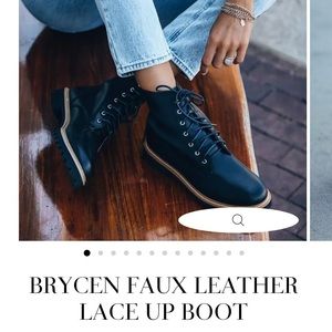 Brycen faux leather lace up combat boot